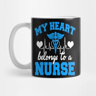 Funny My Heart Belongs To A Nurse Tshirt Mug